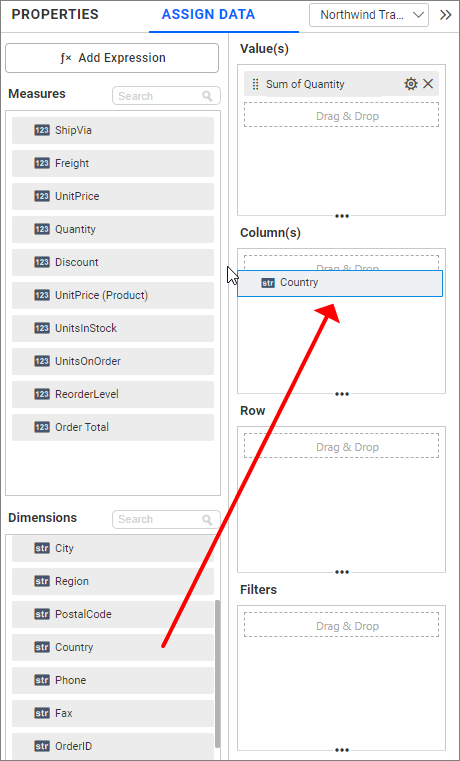 Add more than one value into Columns