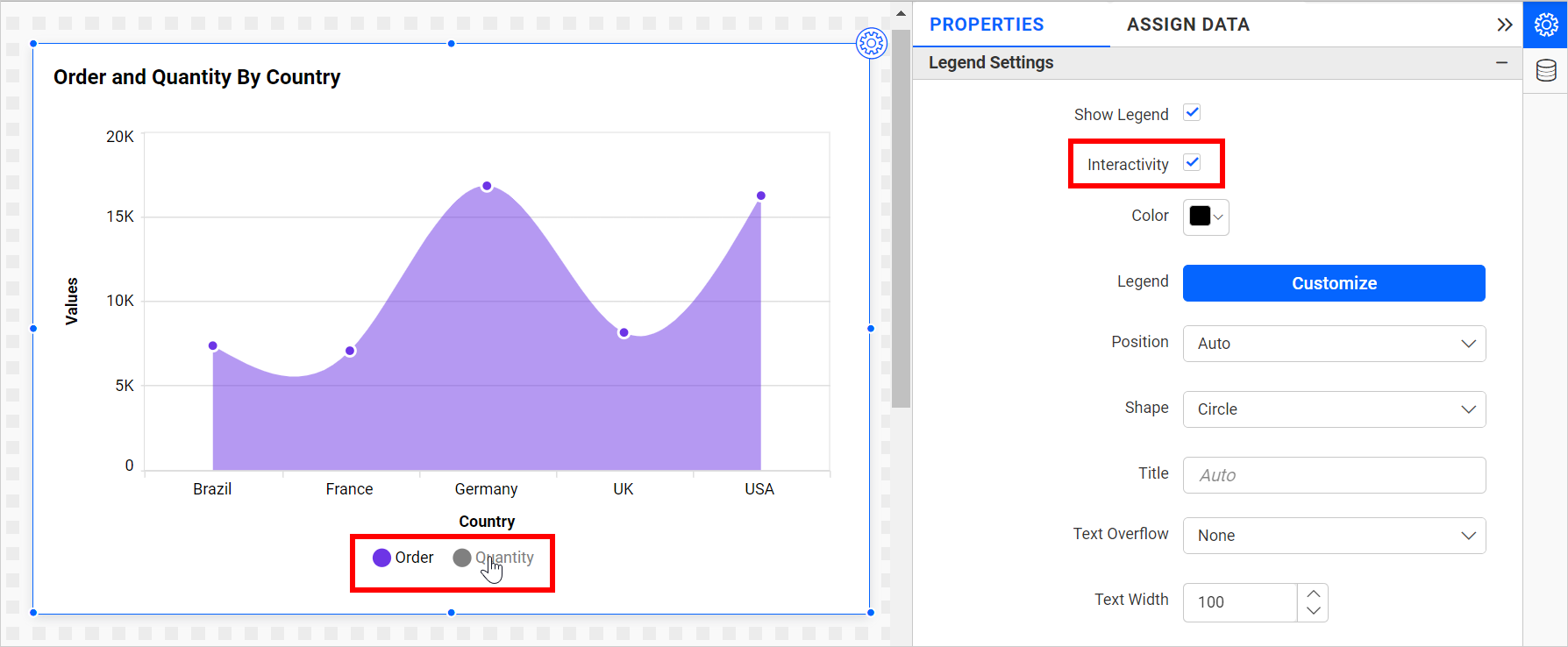Legend Interactivity Enable