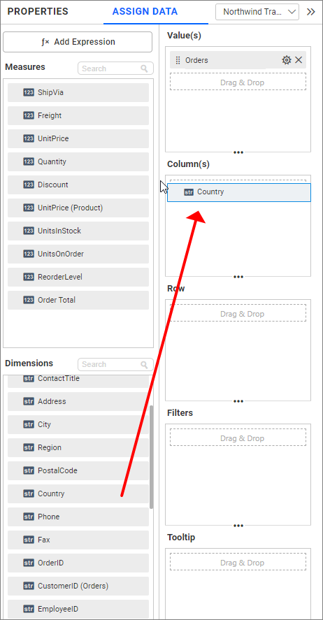 Add more than one value into Columns