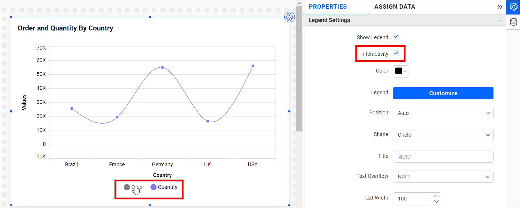 Legend Interactivity Enable