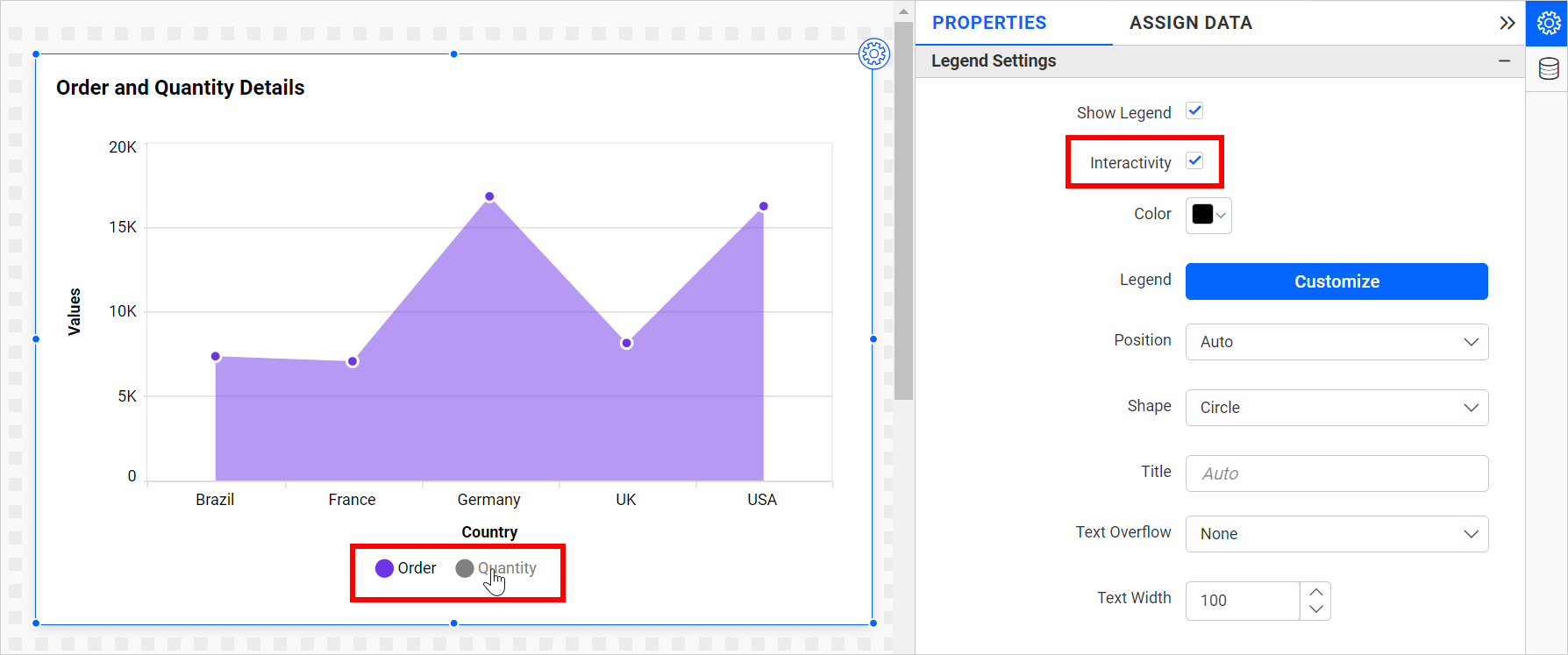 Legend Interactivity Enable