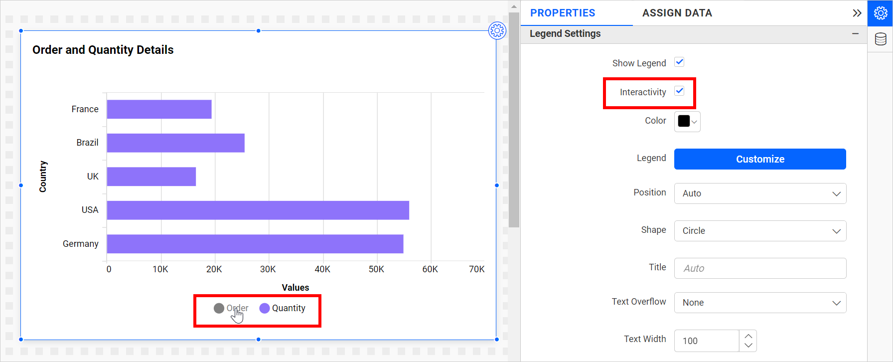 Legend Interactivity Enable