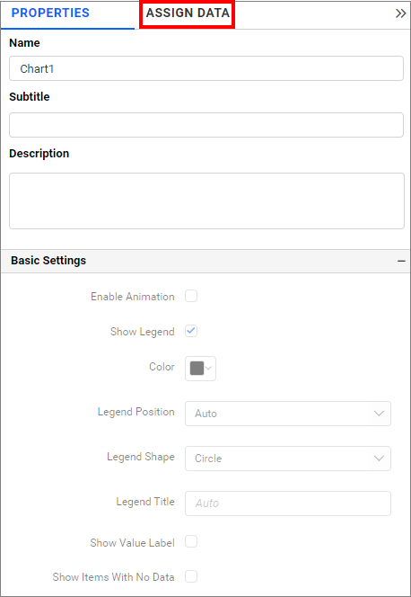 Stacked column assign data