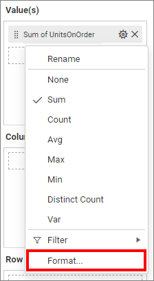 Measure formatting
