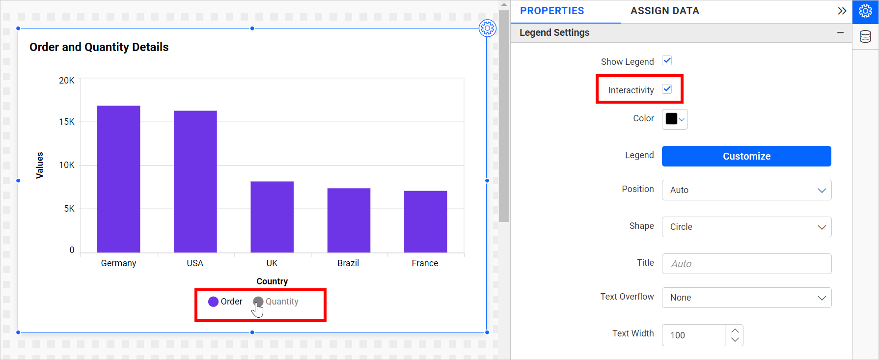 Legend Interactivity Enable