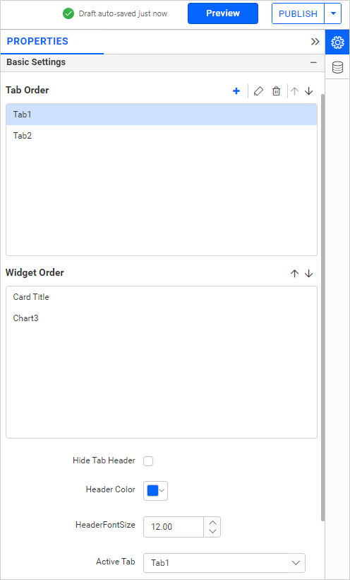 Tab Widget properties