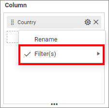 Configuring filter for dimension column