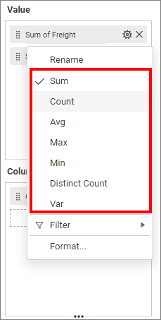 Summary type changing