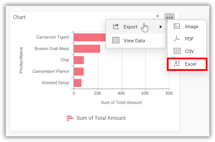 Excel export option