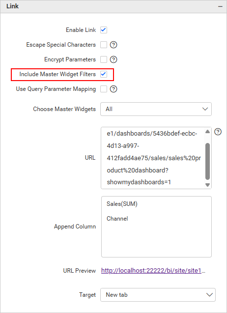 Include Master Widget Filters