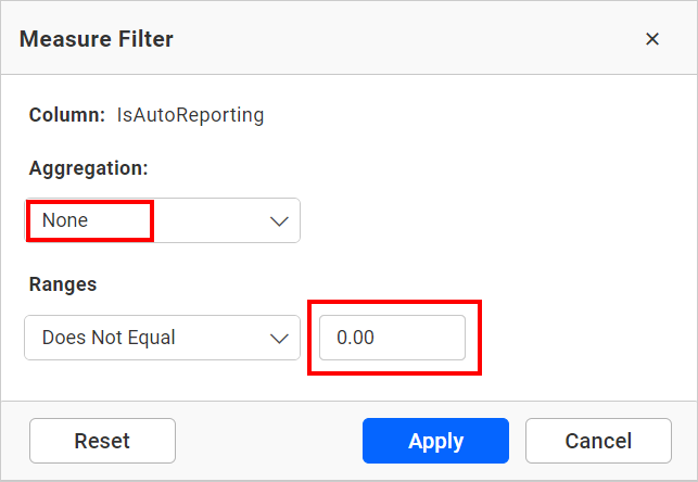 Set Raw data filter