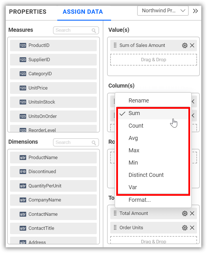 Change aggregation type