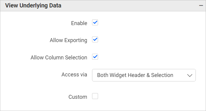 View Underlying Data