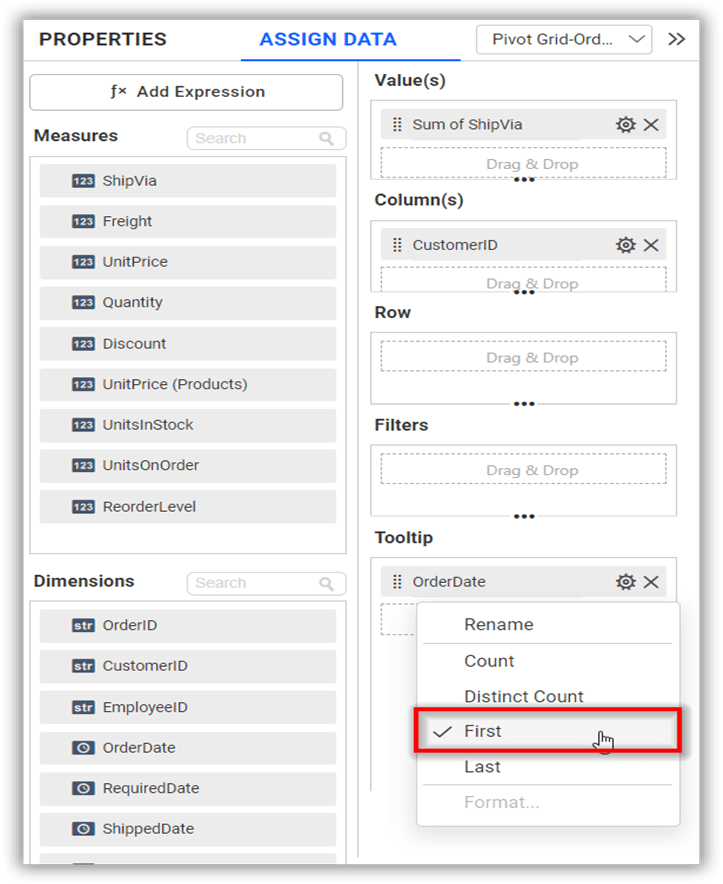 First Settings Option