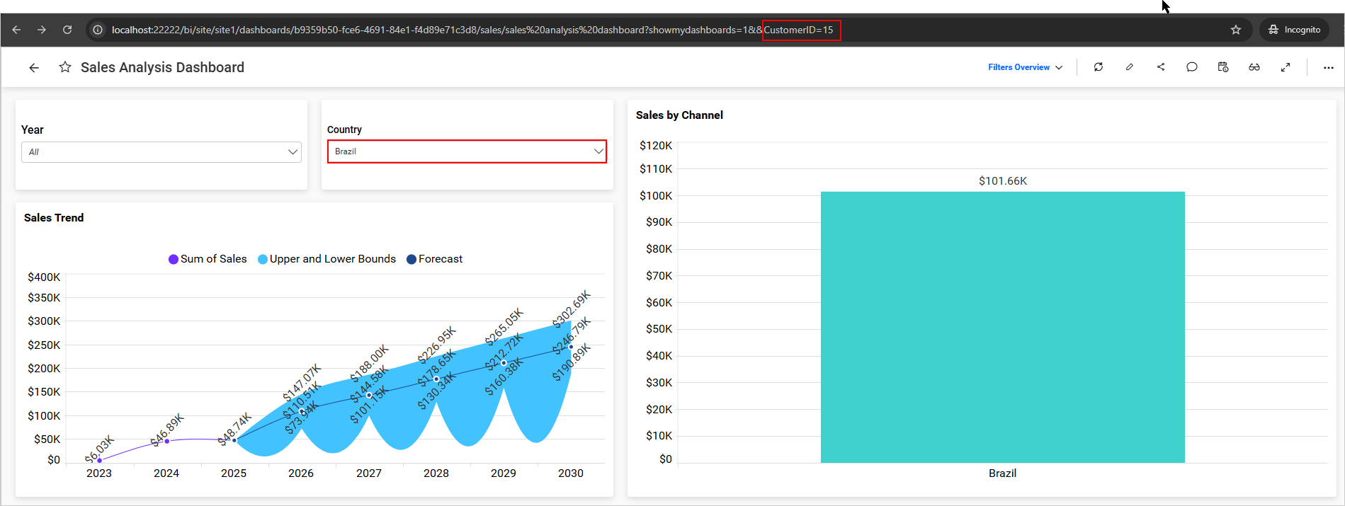 First dashboard Filter