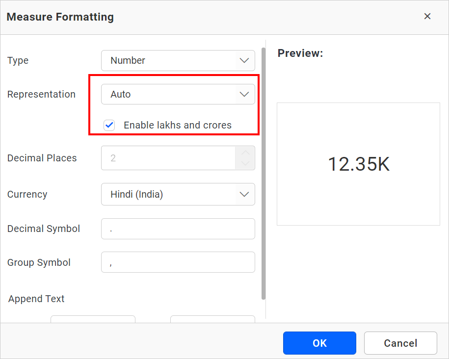 Auto represenation checkbox