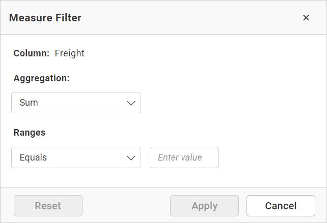 showcasing measure filter window