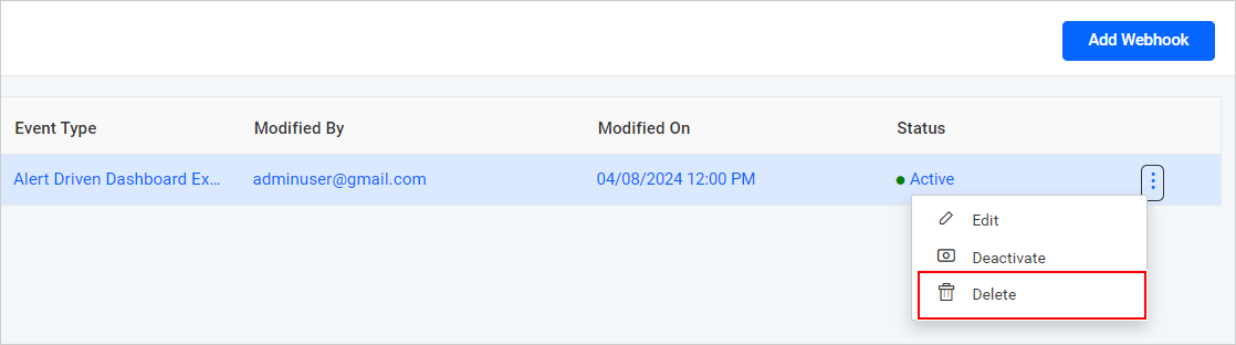 Delete Webhook