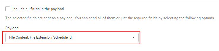 Webhook Selected Payload