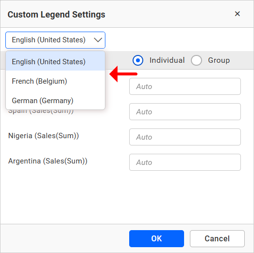 Legend Customization Dialog