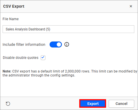 CSV export