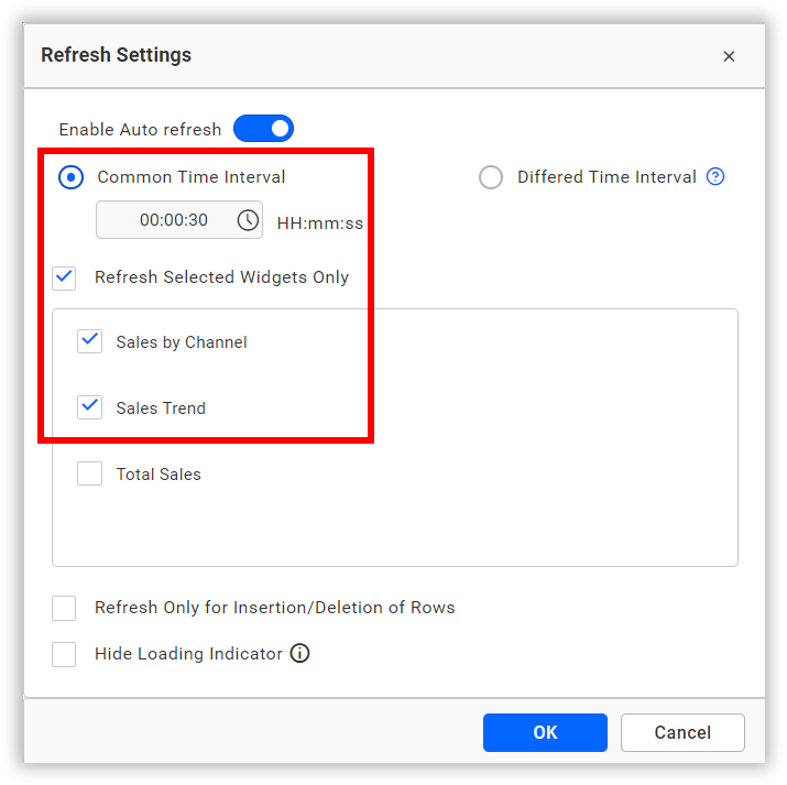 Select particular widgets