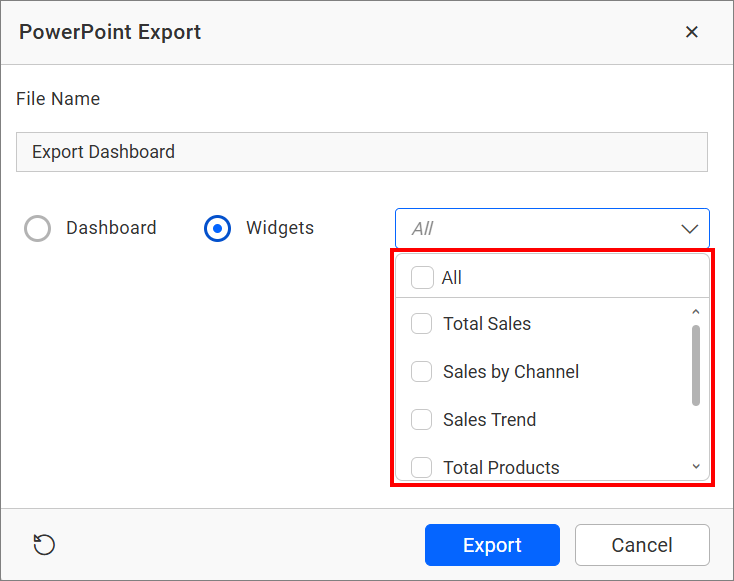 PowerPoint Specific Widgets