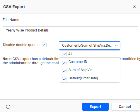 CSV Export