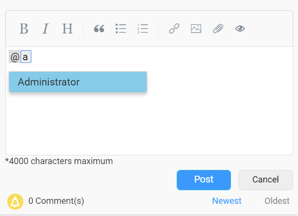 Mention Users on comment