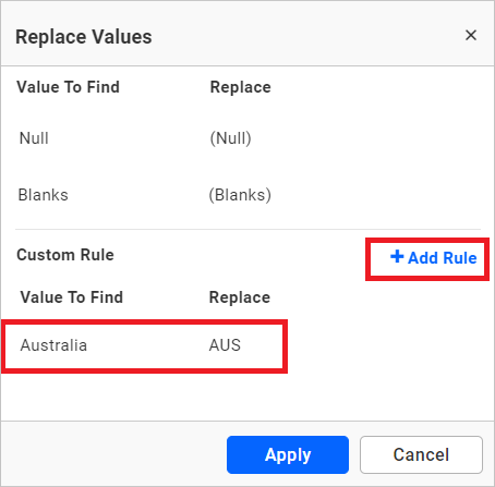 Add Rule for Country