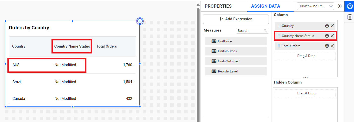 Country Name Expression