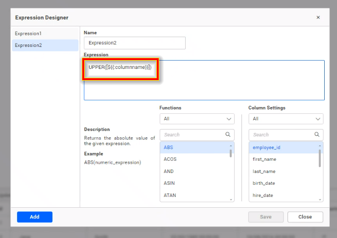 Use custom attribute in Expression