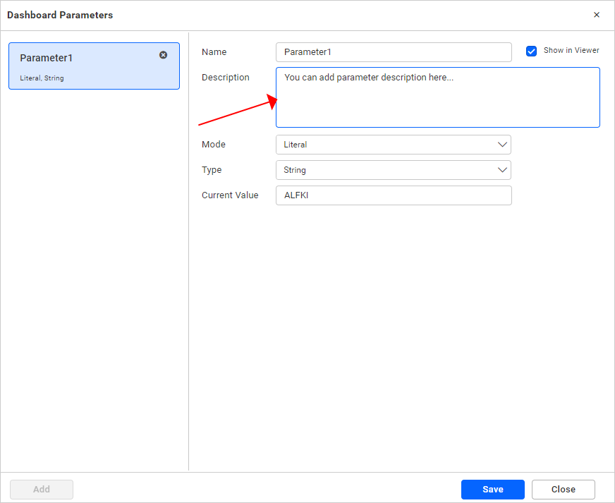 Dashboard Parameter Description