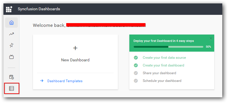 Create data source from server