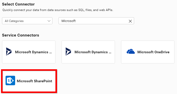 Choose data source from server
