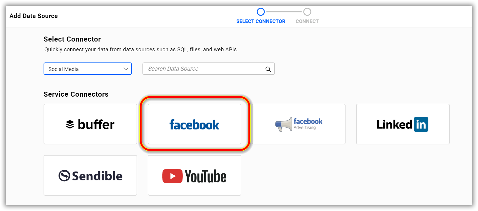 Choose data source from server