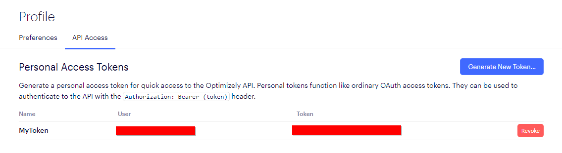 Reveal API Token
