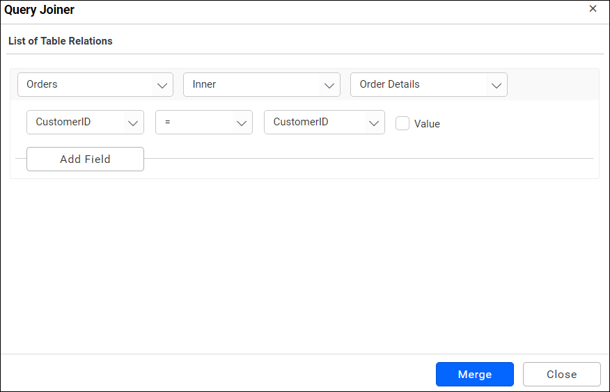 New join editor wizard