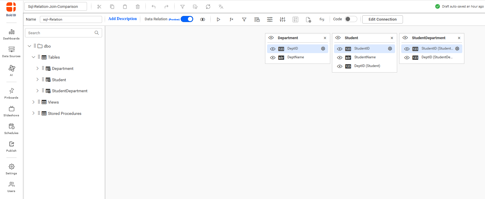 Relation three table