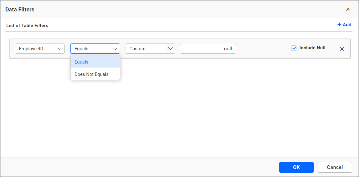 Null values condition