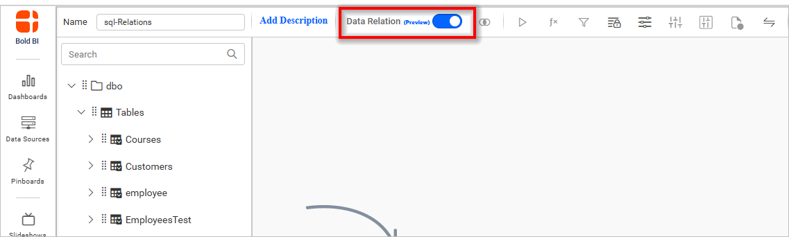 Relation toggle enable