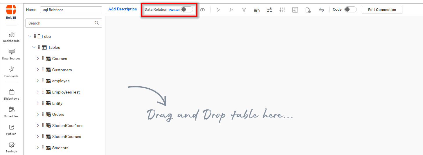 Relation toggle disable