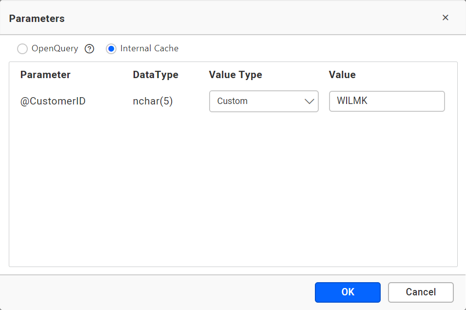 Stored procedure parameters