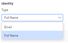 User Filter Identity Type