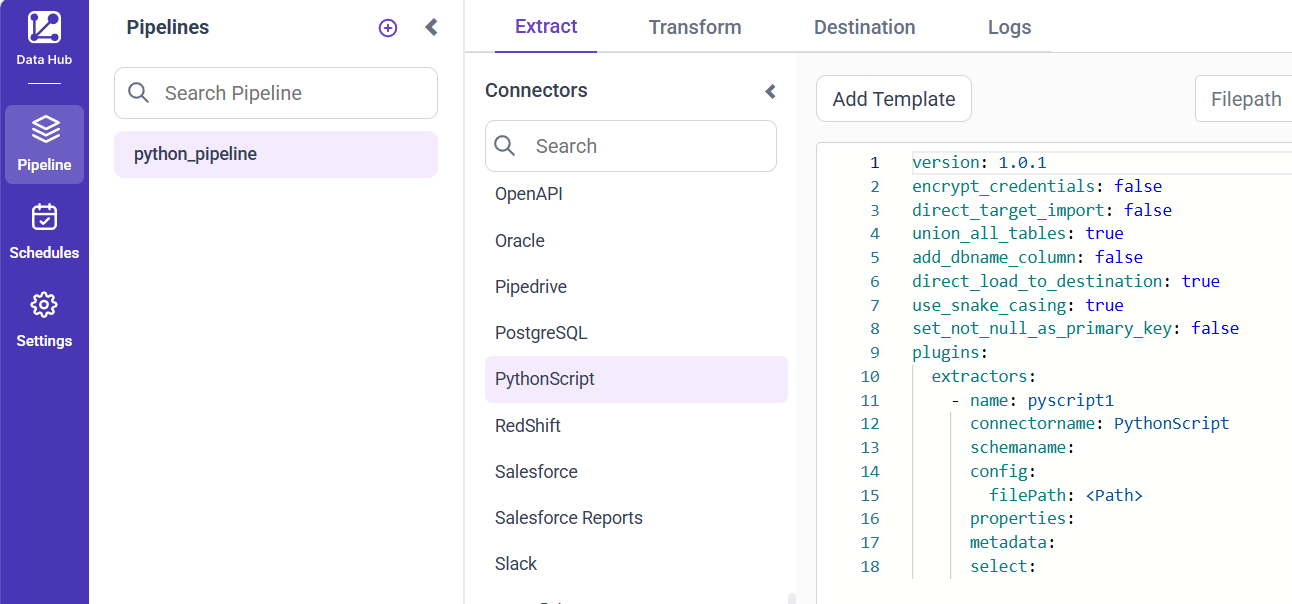 PythonScript Data Hub- BoldBI